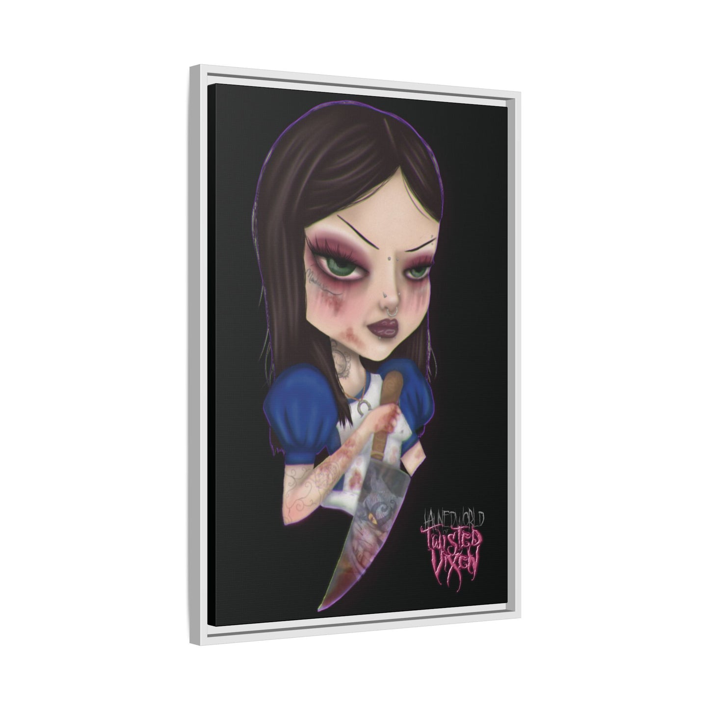 Twisted Alice Matte Canvas, Framed (Multi-color)