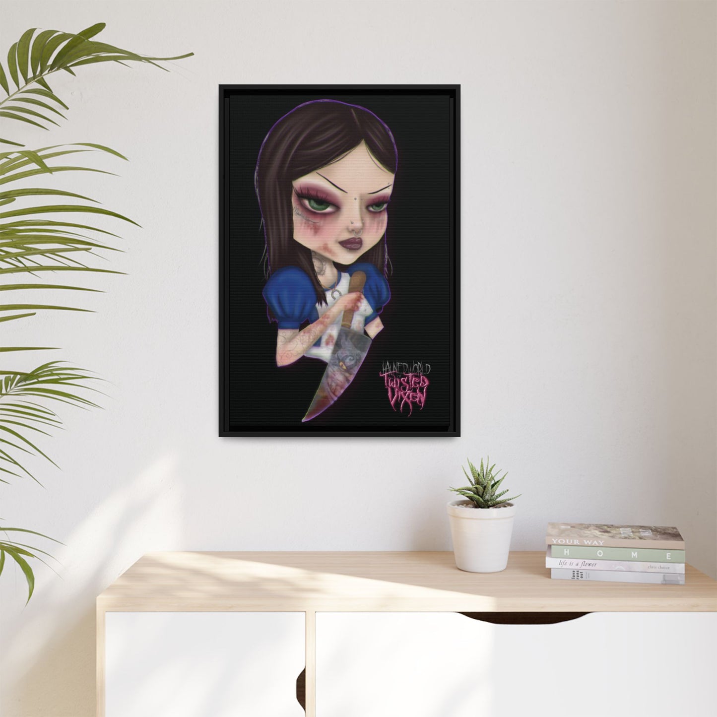 Twisted Alice Matte Canvas, Framed (Multi-color)