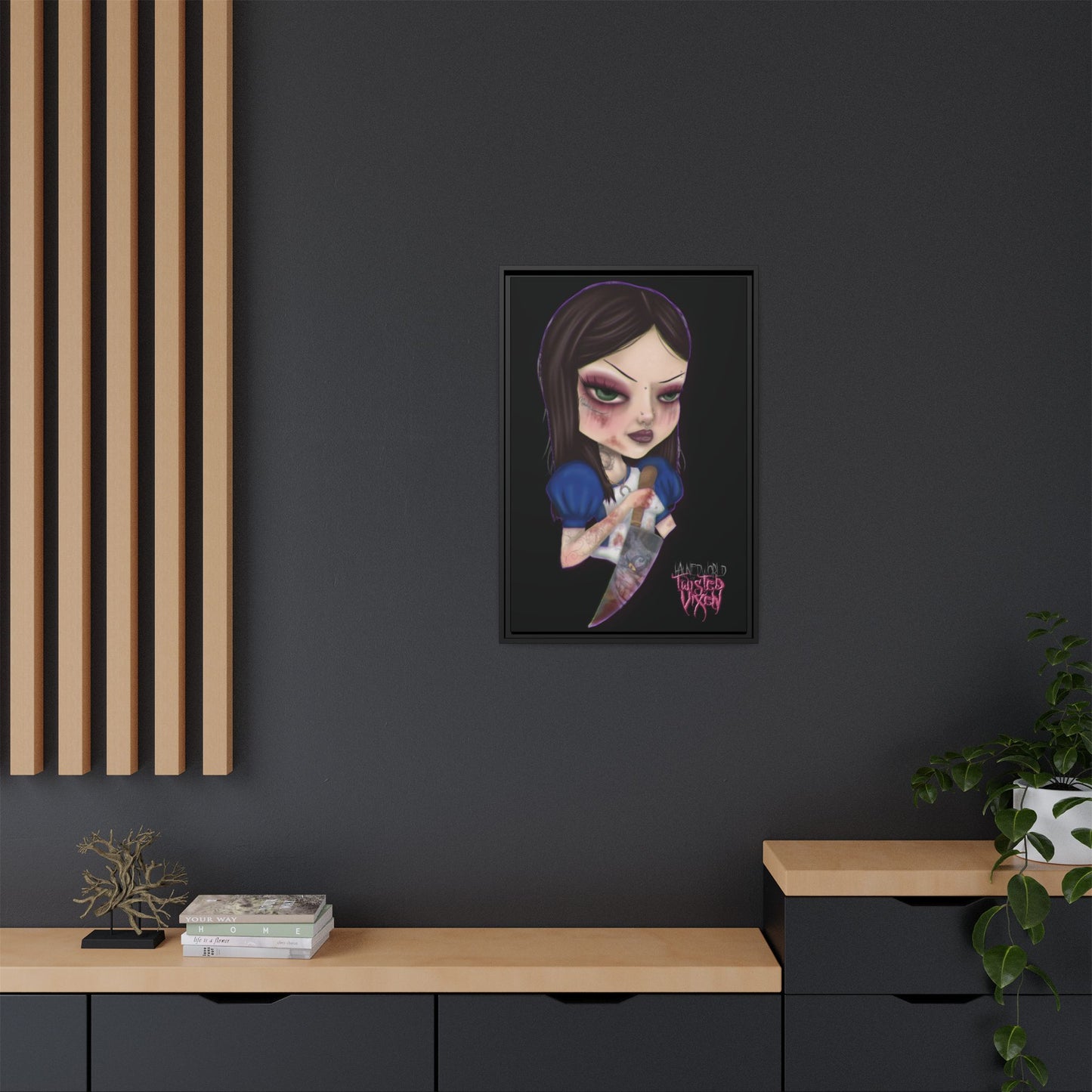 Twisted Alice Matte Canvas, Framed (Multi-color)