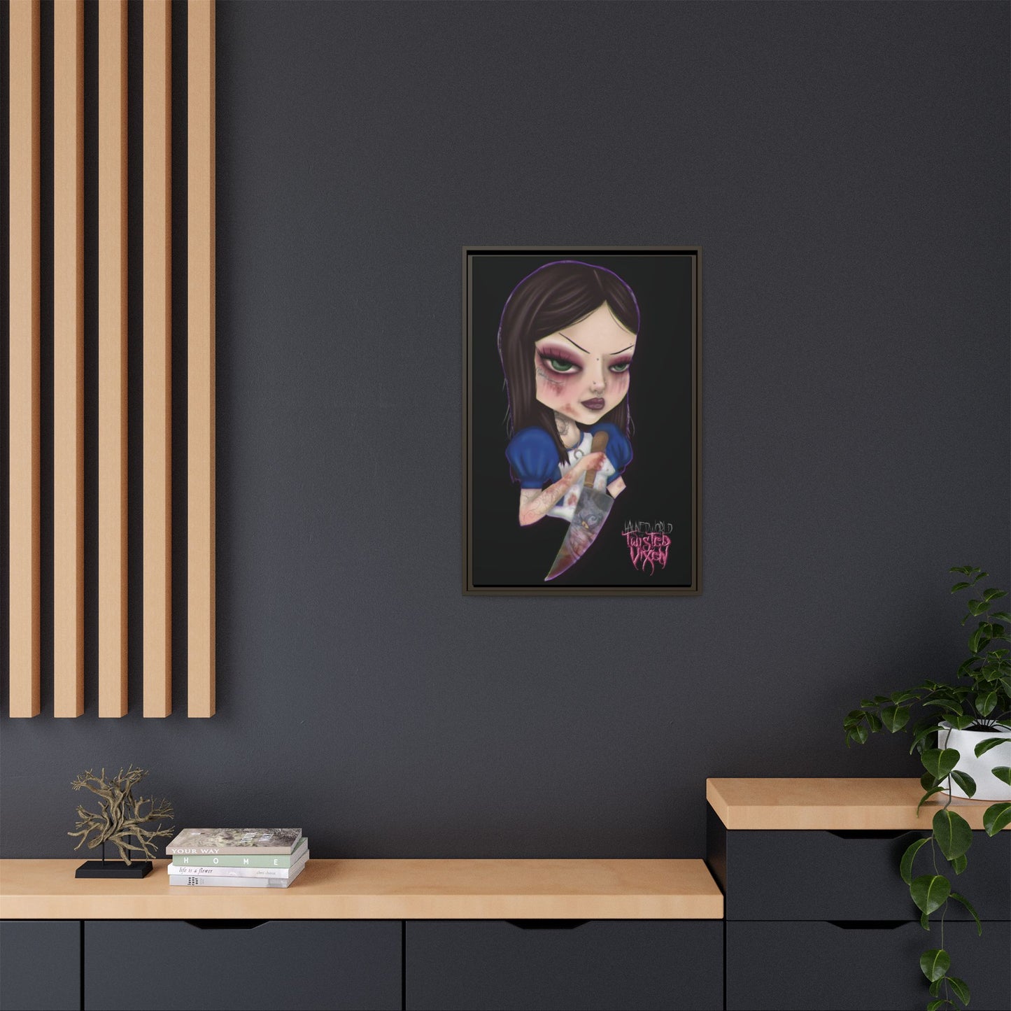 Twisted Alice Matte Canvas, Framed (Multi-color)