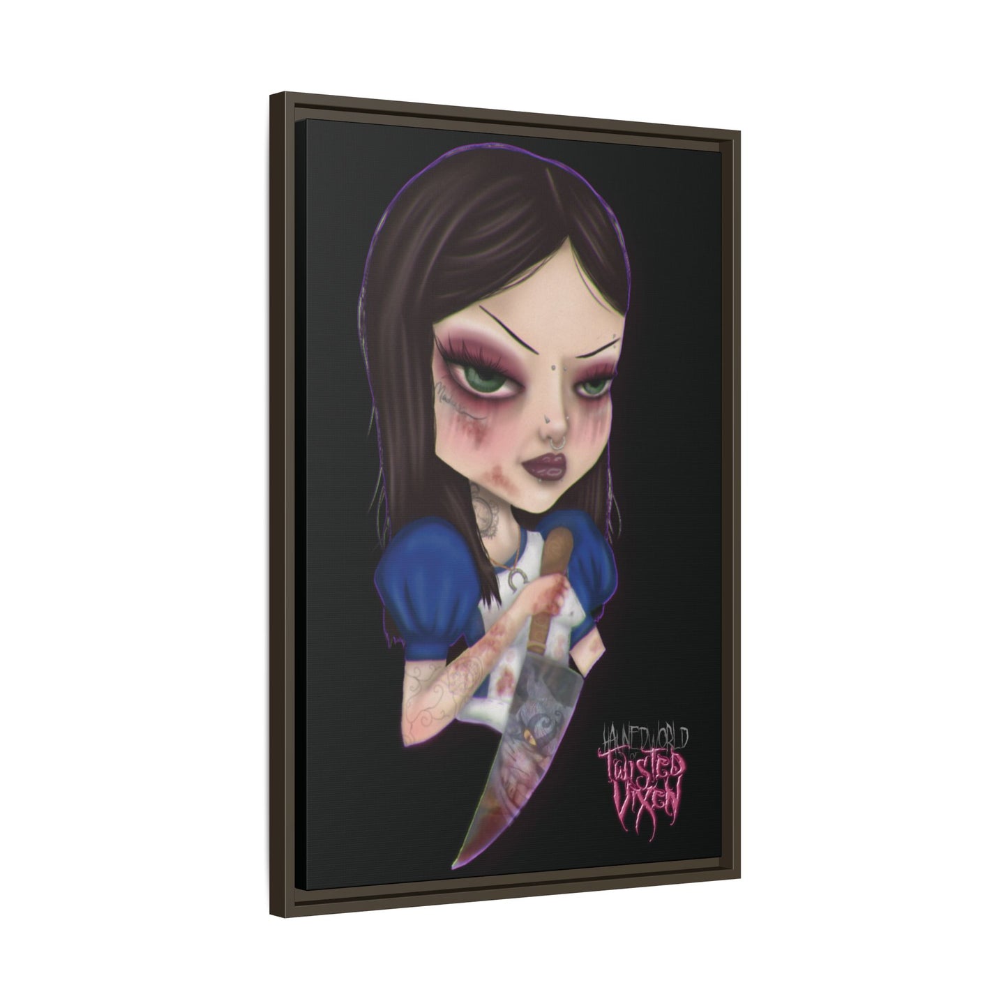Twisted Alice Matte Canvas, Framed (Multi-color)