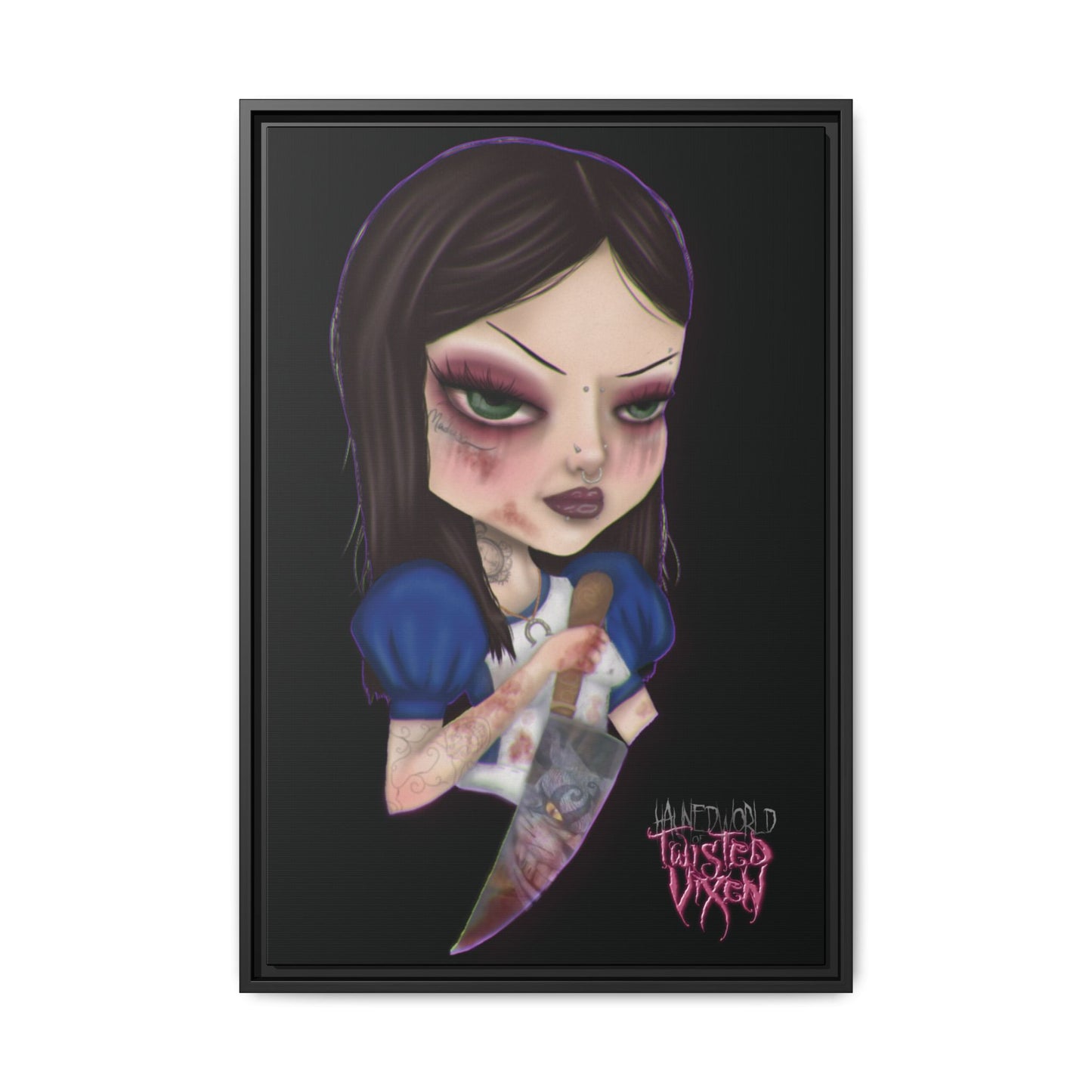 Twisted Alice Matte Canvas, Framed (Multi-color)