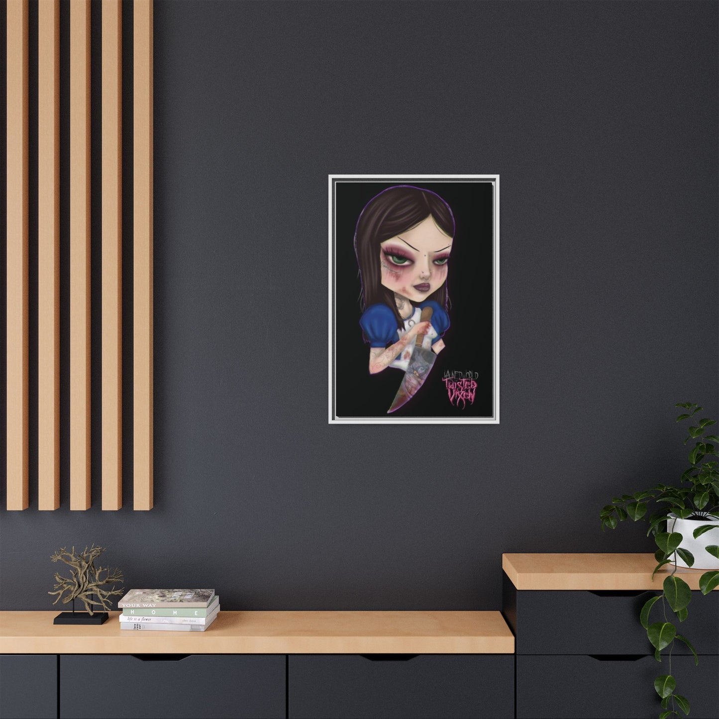 Twisted Alice Matte Canvas, Framed (Multi-color)