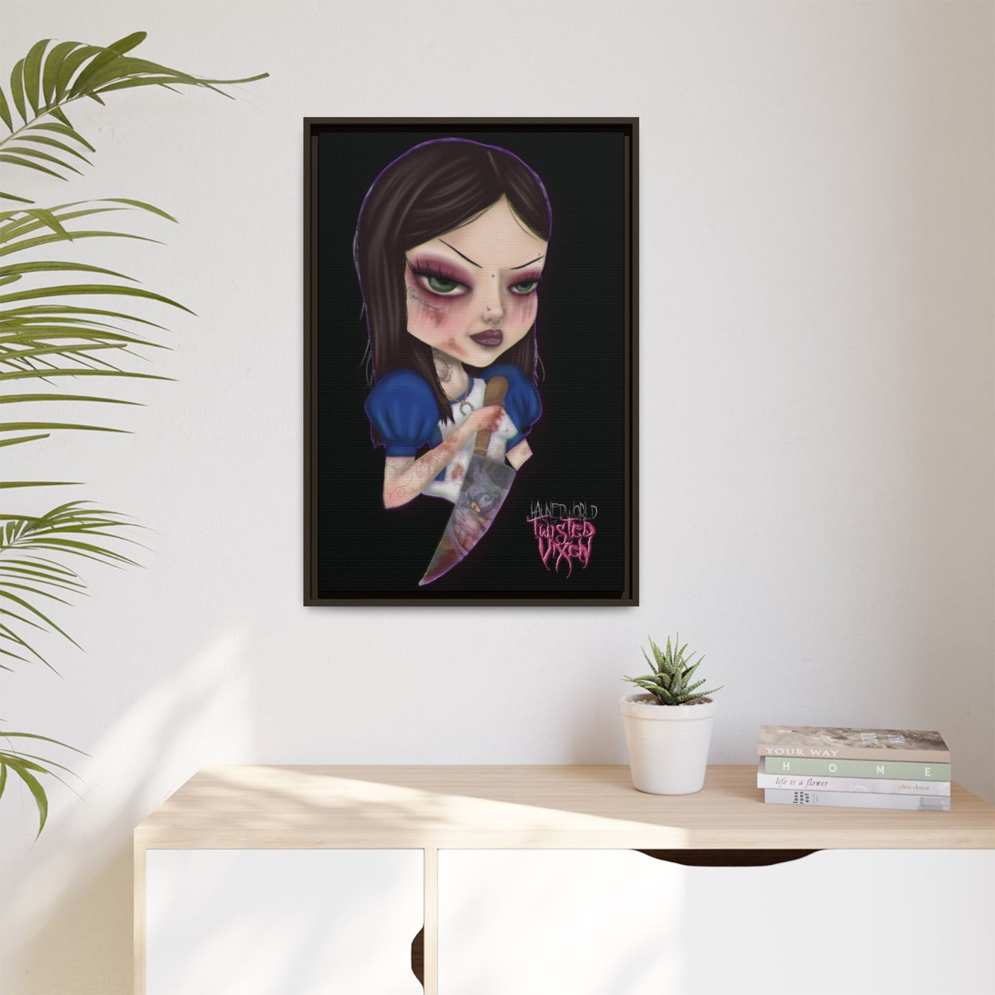 Twisted Alice Matte Canvas, Framed (Multi-color)