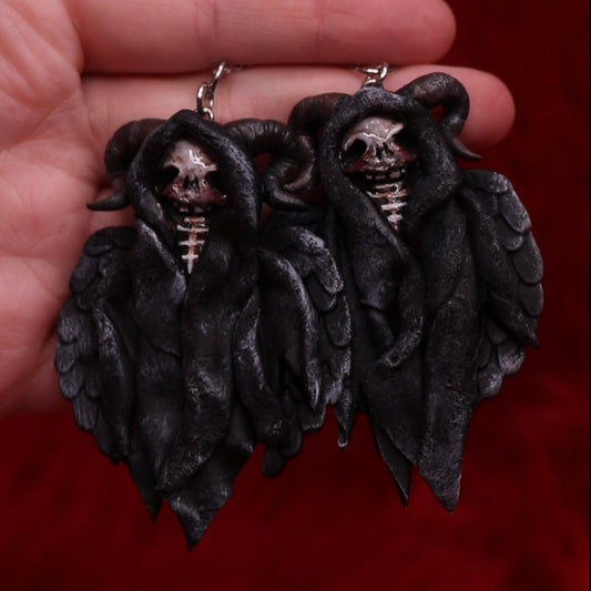 Horned reaper earrings