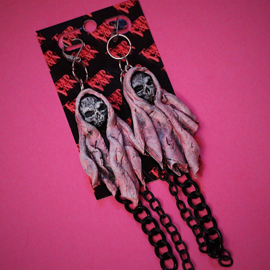 Pink grim earrings