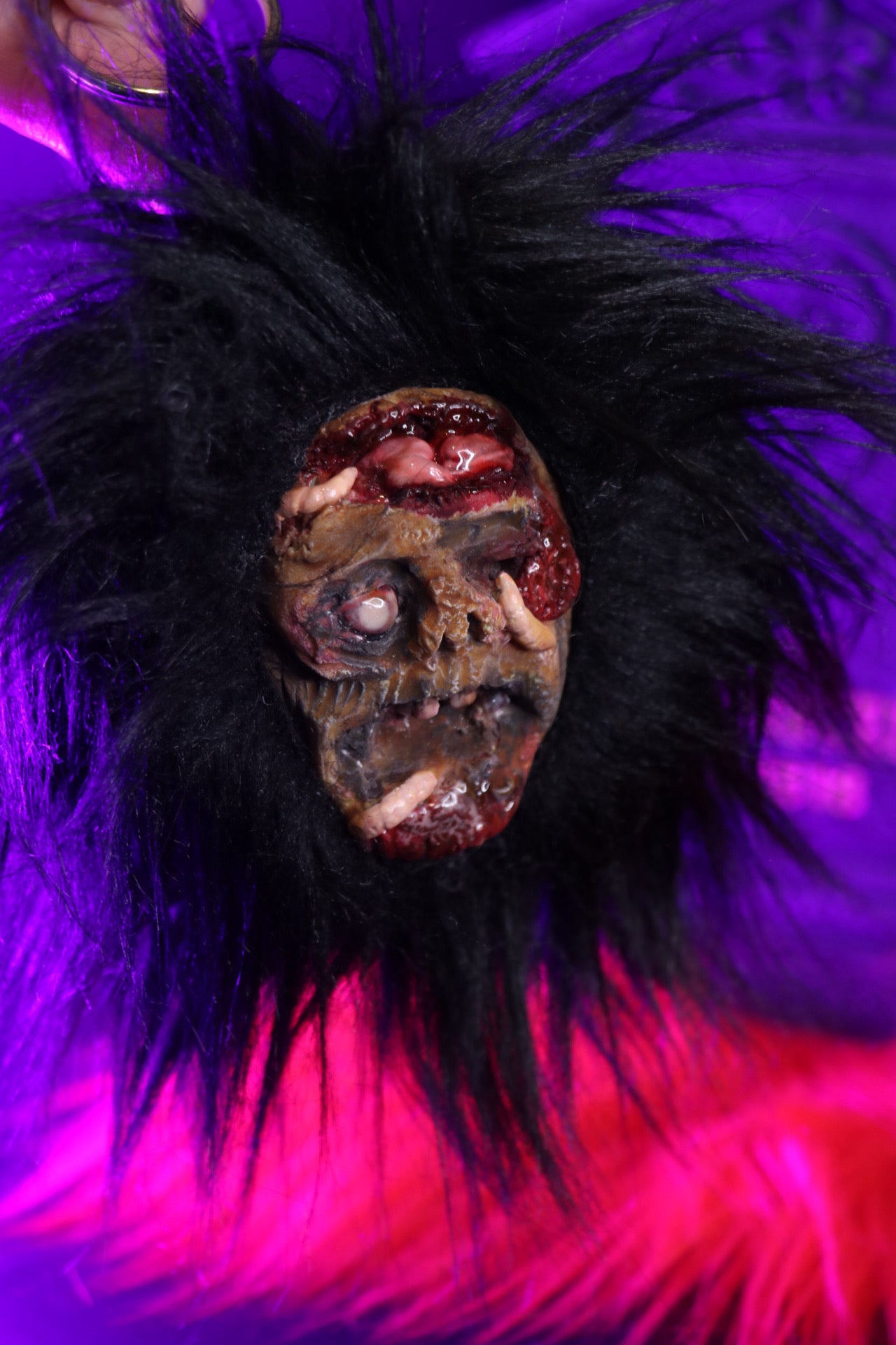 Fluffy zombie bag charm