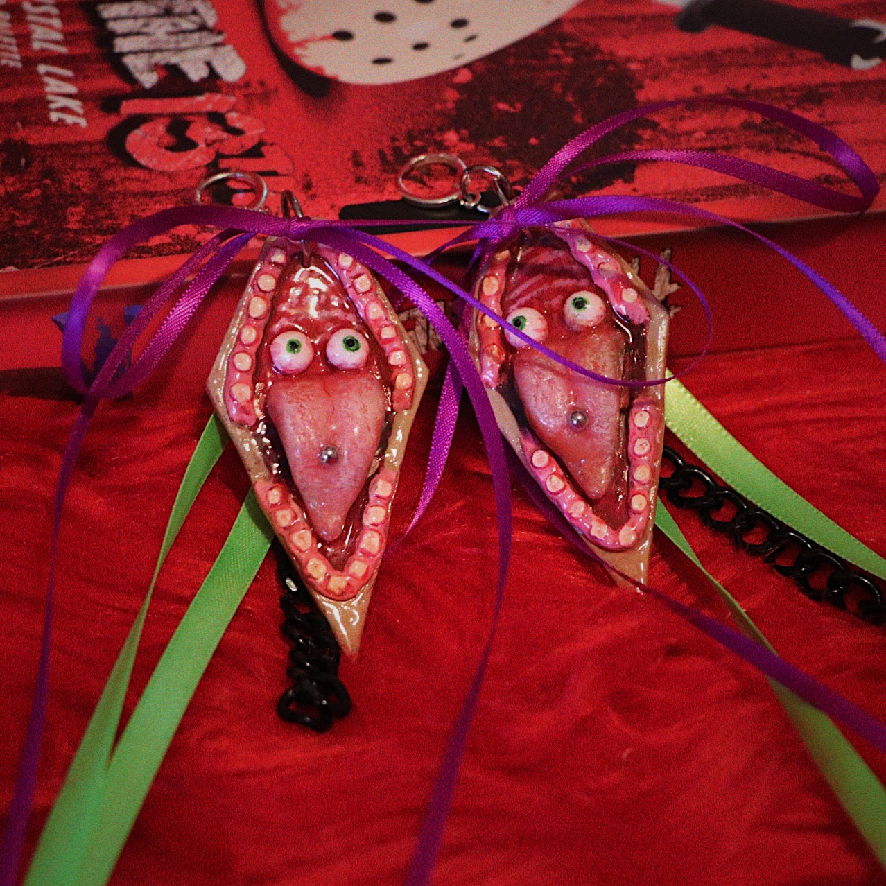 Beetlejuice inspired earrings